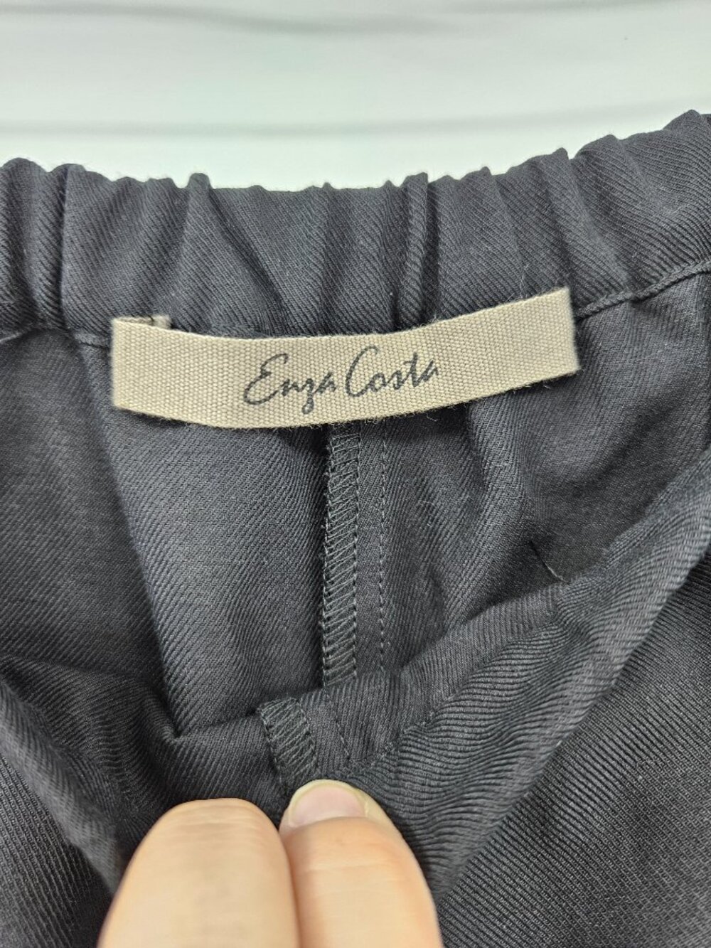 Enza Costa Twill Everywhere Pant Black Women's Size 3 U.S. L Wide Leg Minimalist - Picture 6 of 12